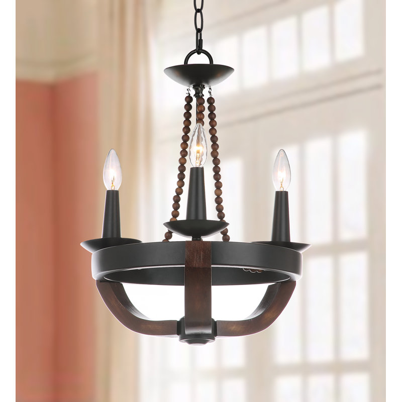 Craftsbury 3 - Light Dimmable Wagon Wheel Chandelier