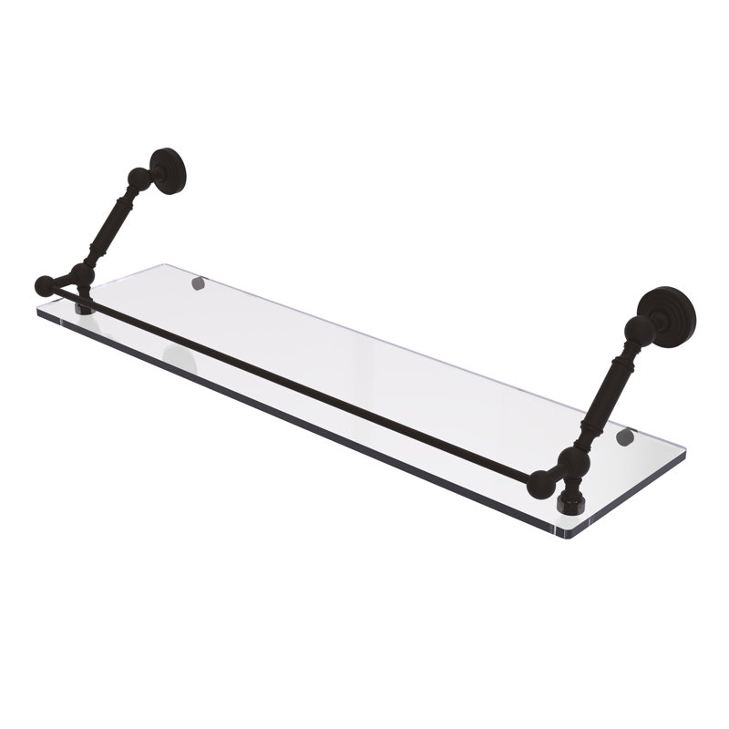 Tablette flottante avec barre de galerie hertzler, Bronze huilé, H 7,3 po x l 30 po x P 8,6 po