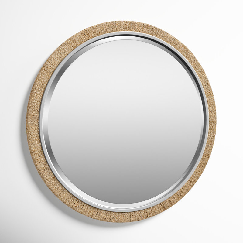 Ashburg Engineered Wood Round Wall Mirror