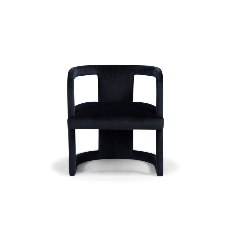 Metro Barrel Chair, Stax Black Performance Velvet