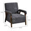 Fauteuil d'appoint rembourré en tissu de 28,35 po de largeur avec pieds en bois massif-370369915