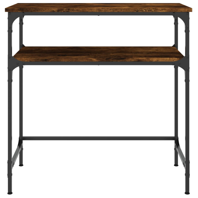 vidaXL Console Table Engineered Wood, Metal, 29.5" H x 29.5" W x 14" D, Smoked Oak