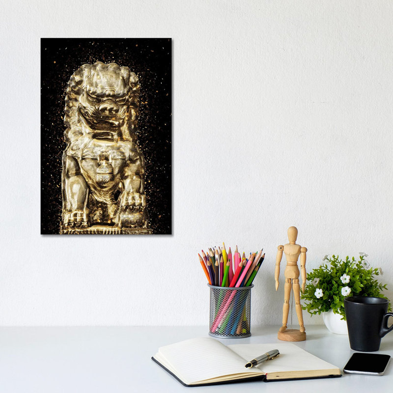 Golden - Buddha Lion by Philippe Hugonnard - Wrapped Canvas Print, 30.48cm H x 20.32cm W x 1.9cm D