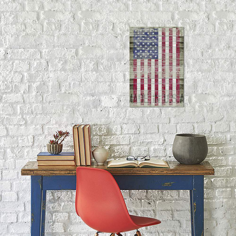American Flag II by Diego Tirigall - Print on Canvas, 20.32 cm H x 30.48 cm W, Wrapped Canvas
