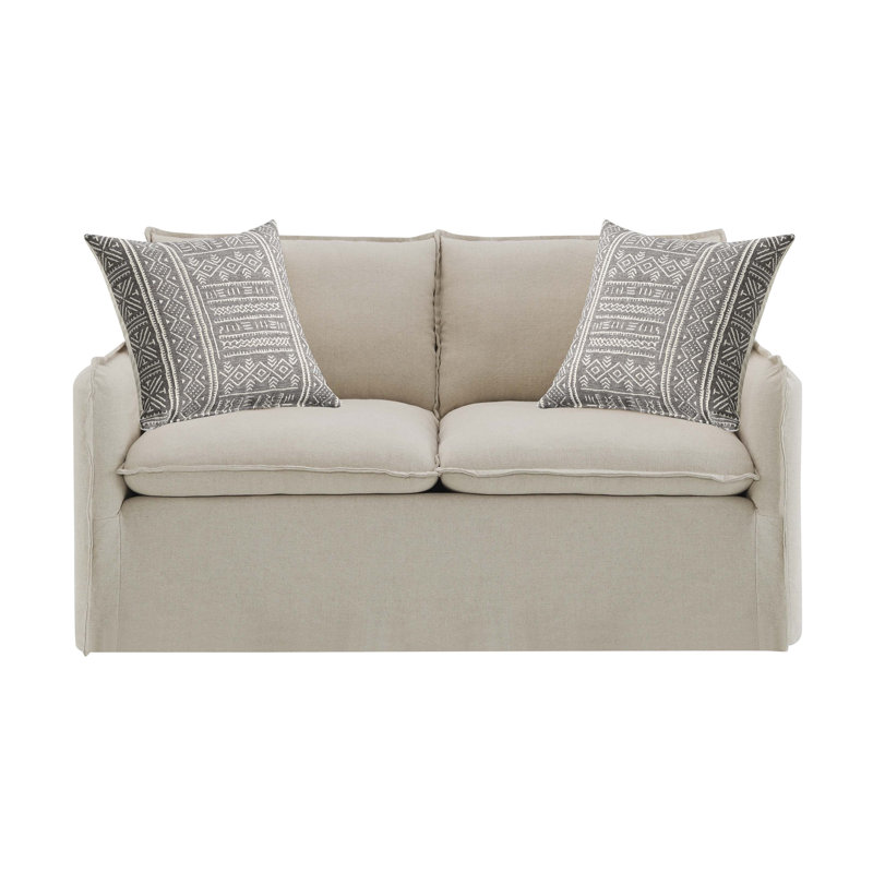 Causeuse en lin avec motif Upendo et 2 coussins décoratifs
