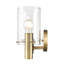 Meuble-lavabo 3 lumières Breakwater Bay Ahmaud avec abat-jour en verre transparent-2144375070