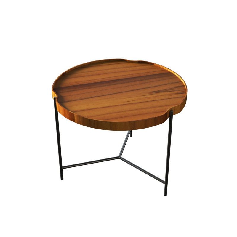 End Table, Teak, 18.07" H x 23.62" W x 23.62" D