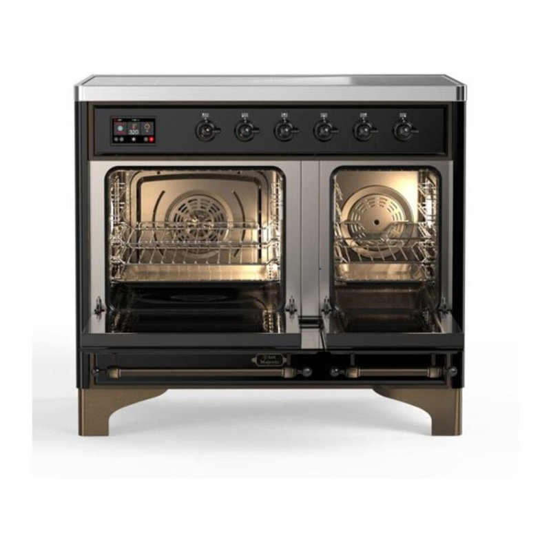 Majestic II 40" Freestanding Induction Range, Glossy Black/Bronze
