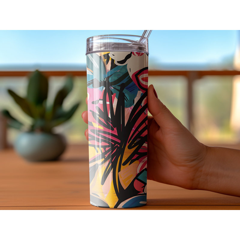 Choose Handmade Tumblers 591ml Vacuum Insulated Stainless Steel (18/8) Travel Tumbler with Straw