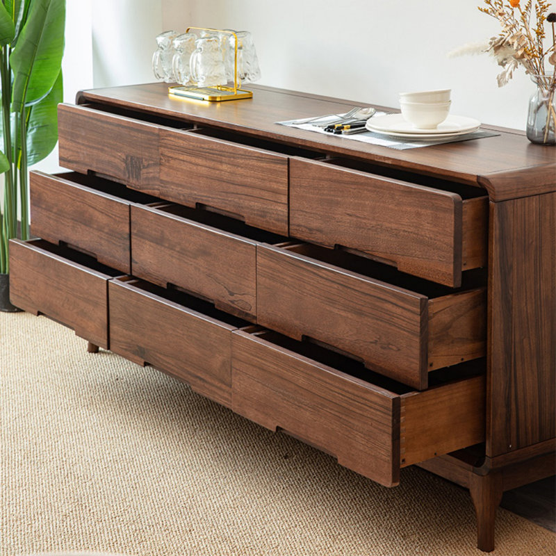 Black Walnut Storage Entry Cabinet Solid Wood Accent Chest