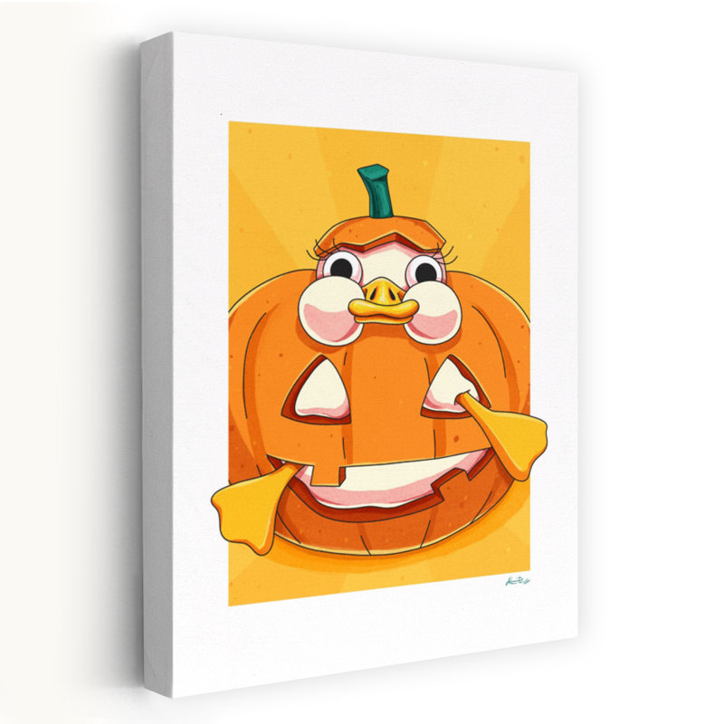 «Halloween Duck», art mural contemporain, H 24 po x l 16 po