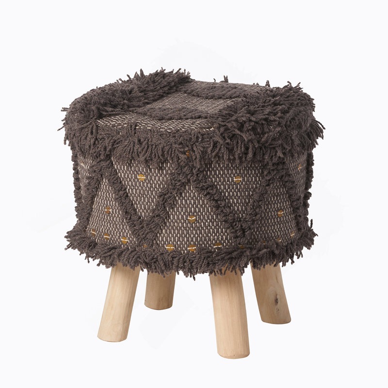 Rectangle Upholstered Wool Ottoman
