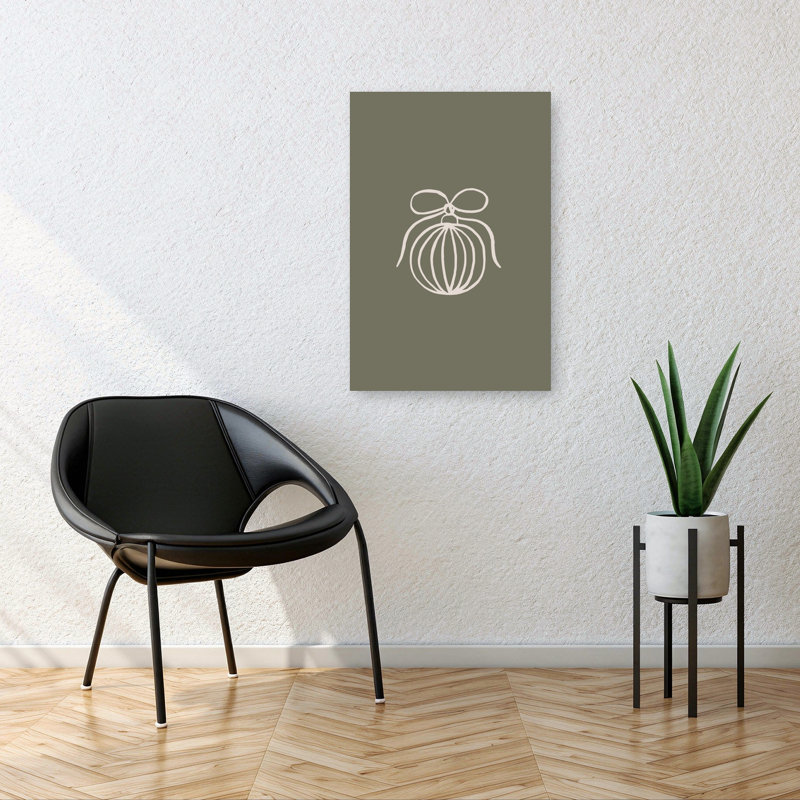 Elegant Christmas Ornament Delicate Elegant Minimalist Winter Wall Art Print by Karen Menzenbach - Wrapped Canvas Print