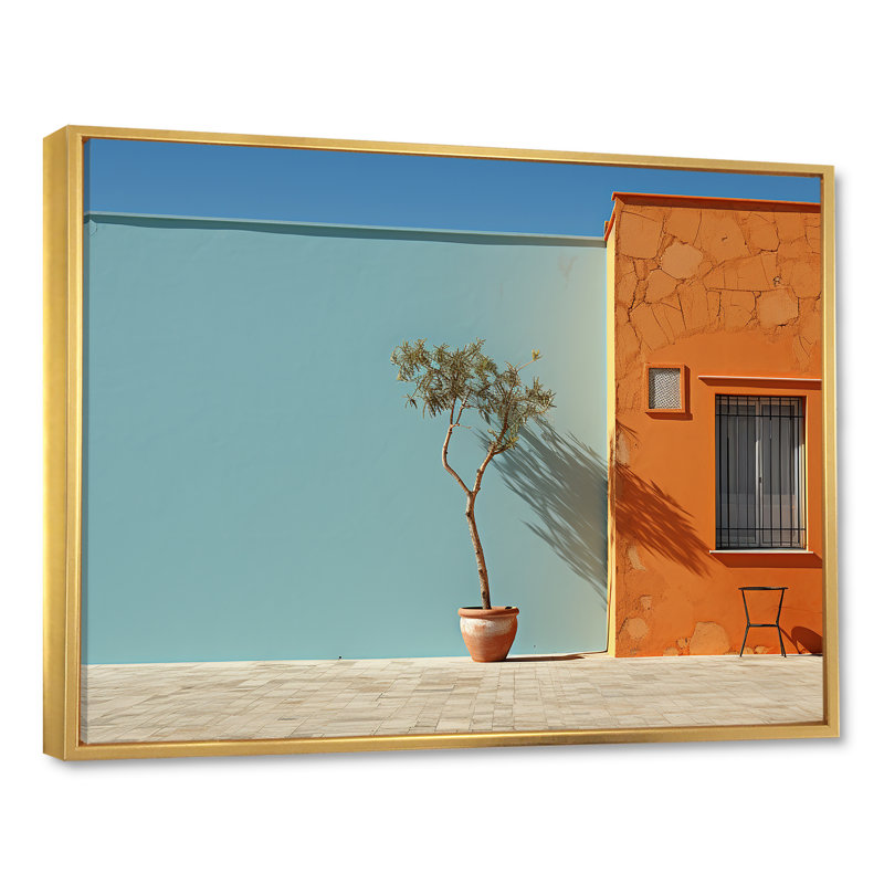 «Turquoise harmonieux», impression sur toile, H 24 po x l 32 po x P 1 po, Cadre flottant doré