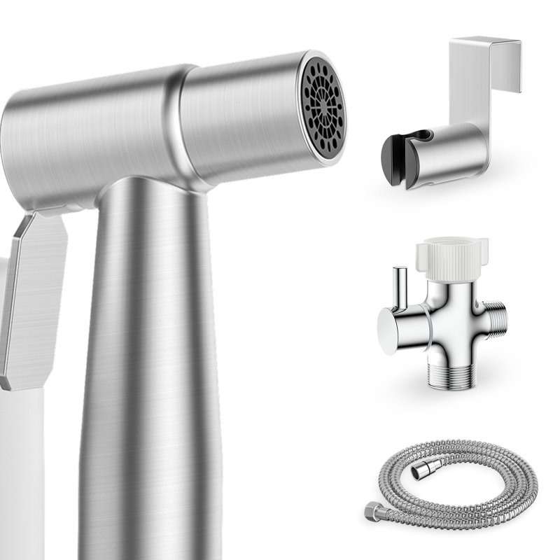 Dual Mode Bidet Sprayer, Soft & Jet Spray With Aerator, Adjustable Water Flow, Leak-proof Stainless Steel, 47" Hose, For Toilet & Feminine Wash