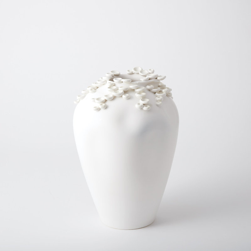 Cascading Reef Vase-White-Tall