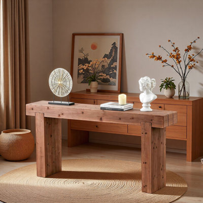 63" Solid Wood Console Table