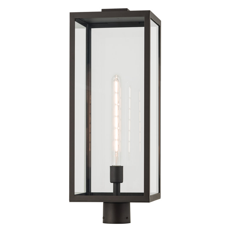 Transparent Post Lantern, Olde Bronze