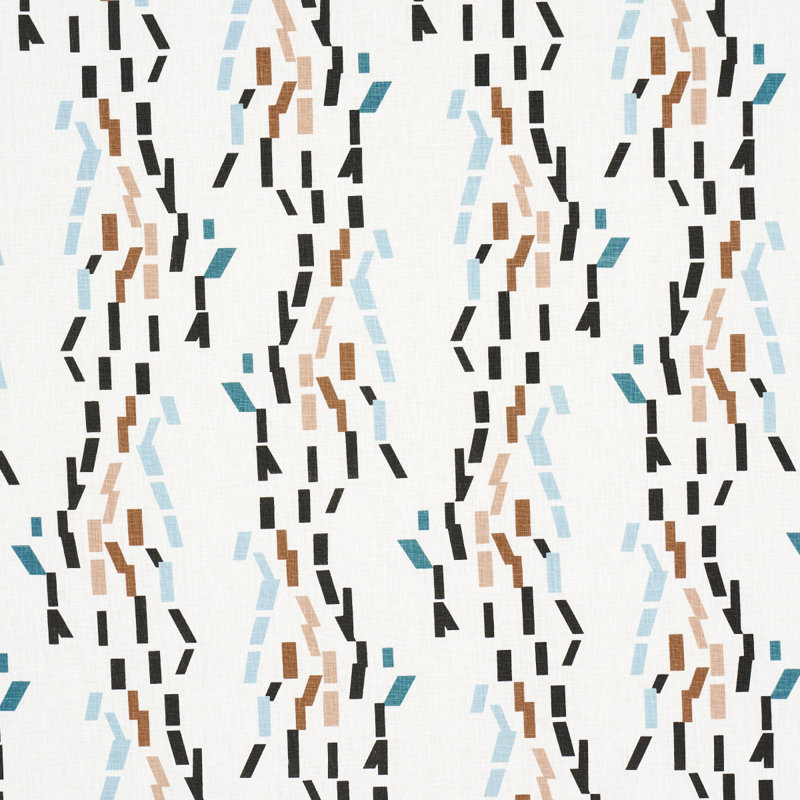 Tissu confettis Schumacher x Peg Norriss, Bleu sarcelle