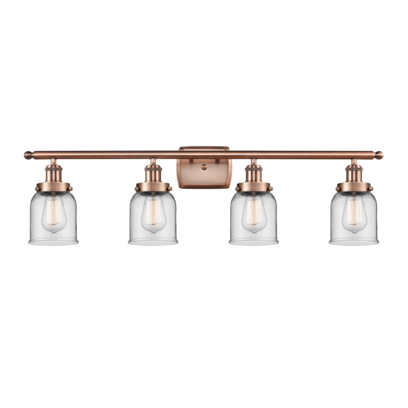 Éclairage pour meuble-lavabo 4 lumières 36 po Ballston Urban Bell, Cuivre antique, Incandescent, Clair