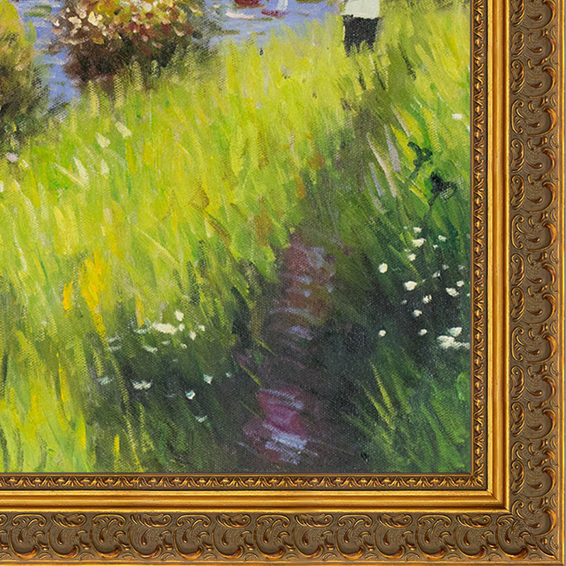 Peinture sur toile "The seine at chatou", H 26,5 po x l 30,5 x P 2 po, Or antique