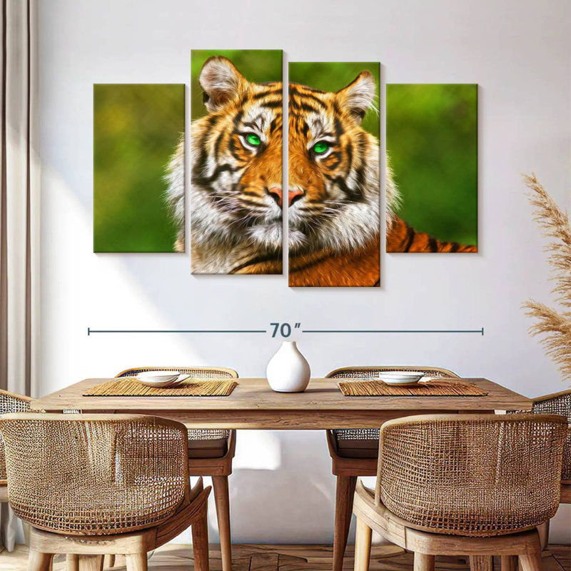 Tigre aux yeux verts Brampt, H 42 po x l 68 po