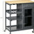 Rolling Kitchen Cart with 4-bottle Wine Rack-1412006474