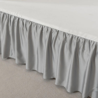 Bed Skirt Ruffled With Split Corners, 14 Inch Drop Dust Ruffle Bed Skirts With Platform, Queen Size Bed Skirt Ruffled With Split Corners, 14 Inch Drop Dust Ruffle Bed Skirts With Platform, Queen Size