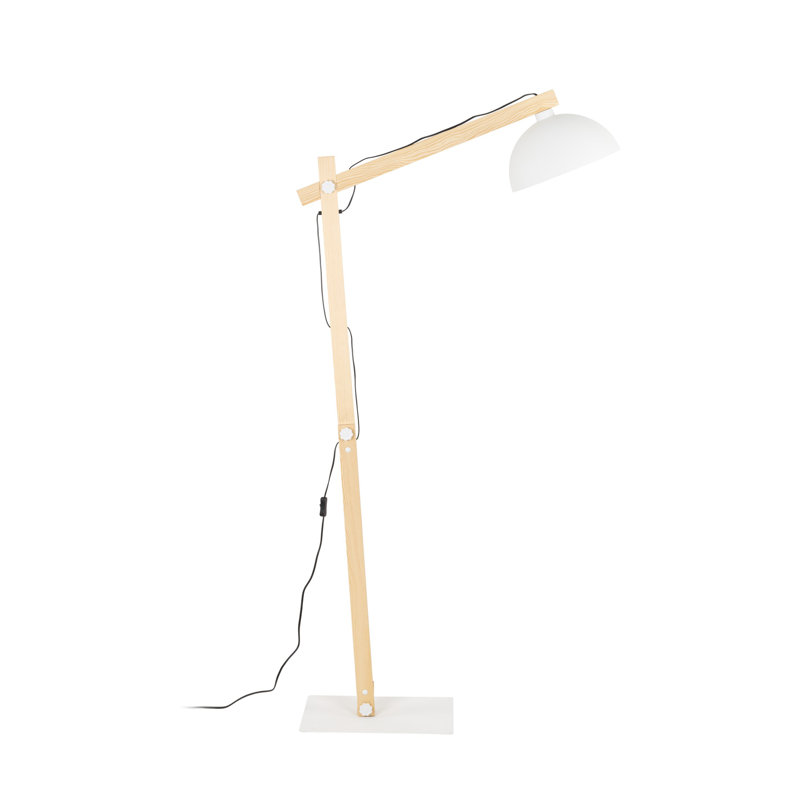 Lampe sur pied Ilene, Beige, Blanc