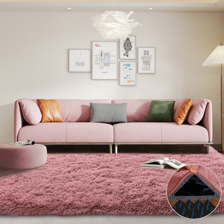 8×10ft Solid Color Rug Fluffy Shag Area Rug Indoor Carpet for Living Room Bedroom Bedside Nursery Kids' room