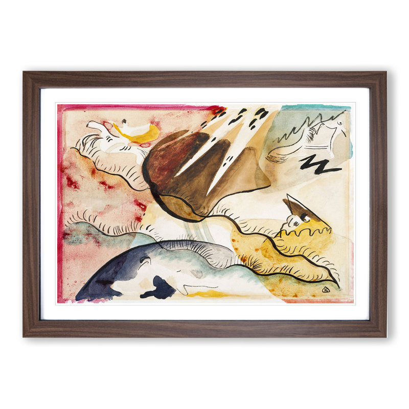 Rain Landscape by Wassily Kandinsky - Picture Frame Painting, Walnut Framed, 27cm H x 36cm W x 2cm D
