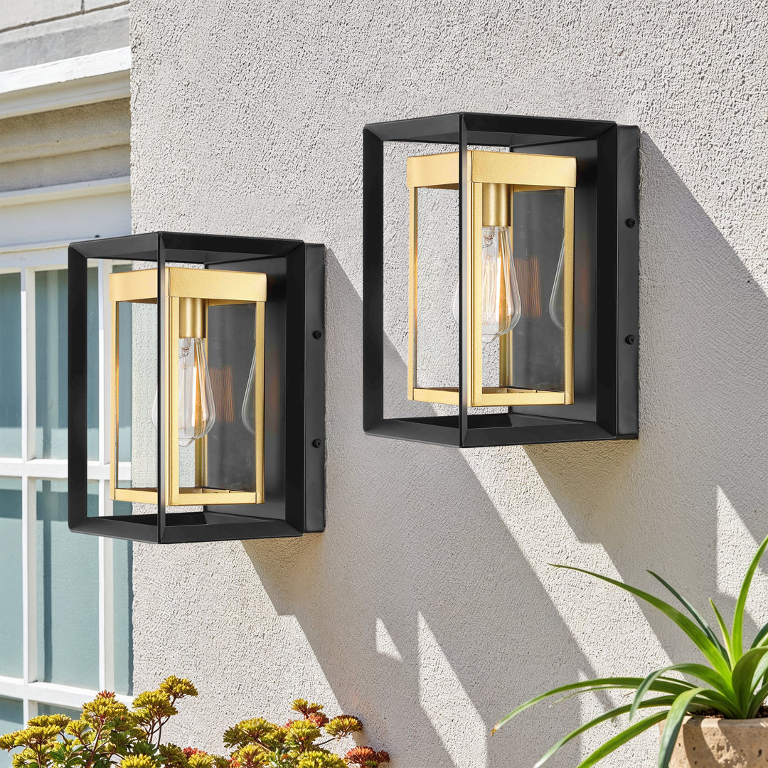 Deshwana Steel Wall Light (Set of 2) 17 Stories