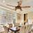 52 Inch Modern European And American Restaurant Inverter Ceiling Fan With Crystal Strips