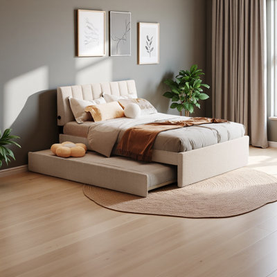 Lit plateforme tapissier Teddy