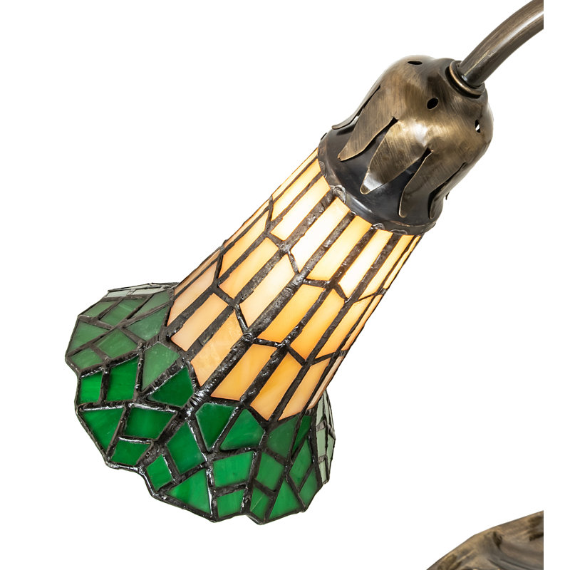 Aveley Arched Table Lamp, Amber/Green