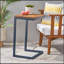 Table d'appoint polyvalente en bois de sapin antique avec base en fer durable pour les intérieurs modernes