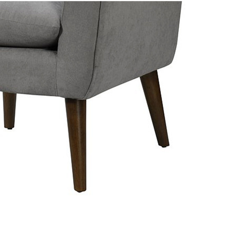 Shelby 31.5" Steel Woven Fabric Oversized Armchair, Light Gray