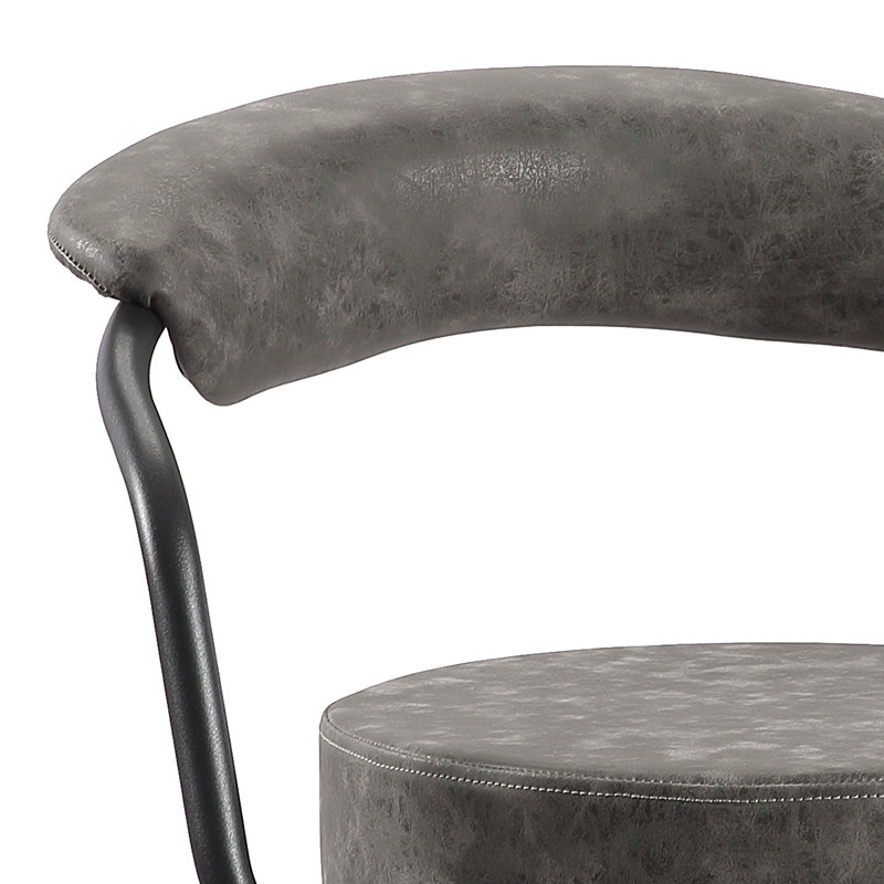Ghent Swivel Upholstered Adjustable Height Counter Stool with Metal Frame, Grey