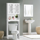 Red Barrel Studio® Over The Toilet Bathroom Spacesaver Organizer W/ Adjustable Shelf & Doors
