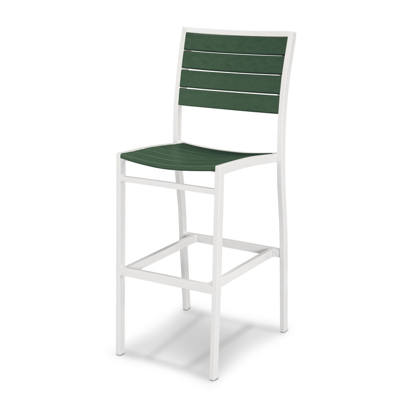 Chaise d'appoint de bar POLYWOOD Euro, Vert, Blanc