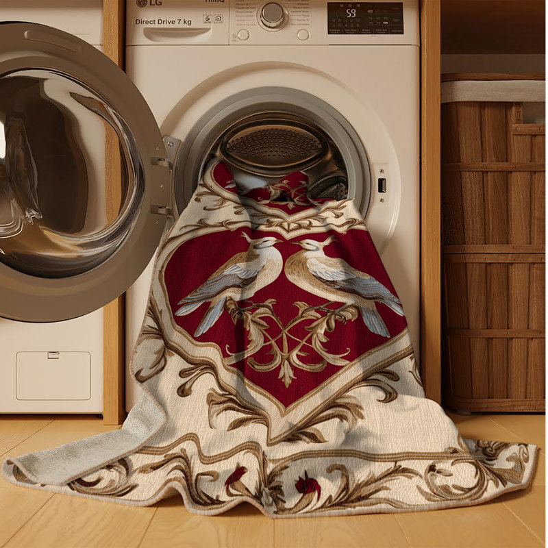 Tapis brun français lavable à la machine, Rond 5 pi