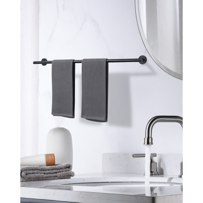 Barre à serviettes murale SUS304, H 2 po x l 36 po x P 3,1 po, Noir mat