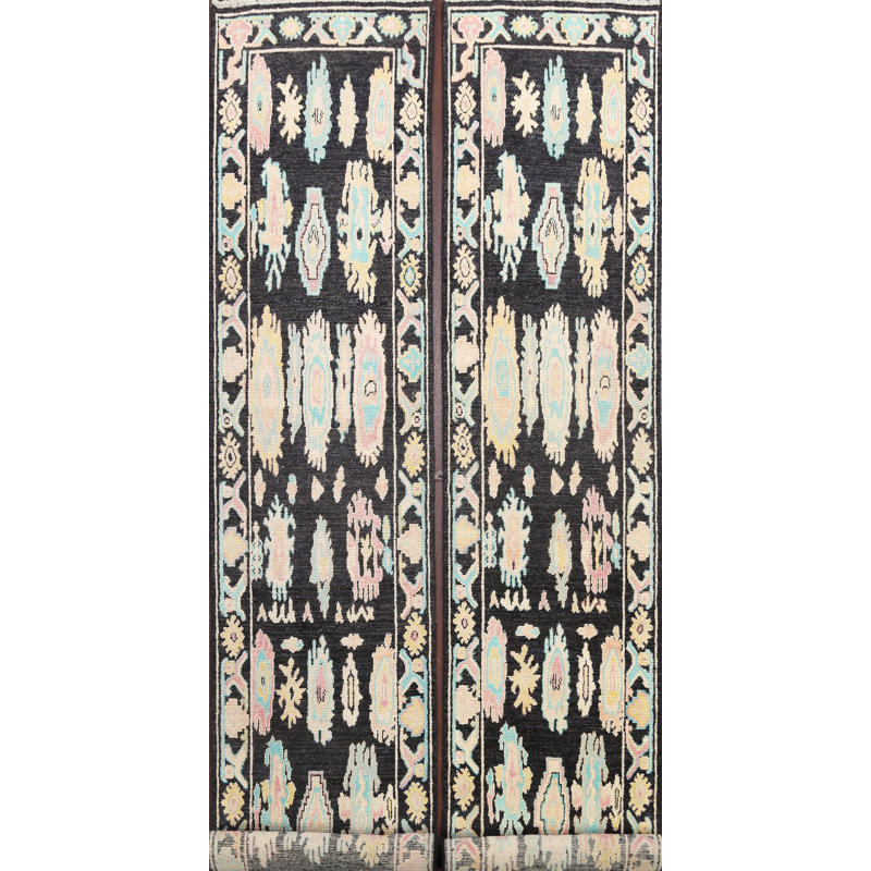 Tapis de couloir unique en laine noué à la main 2 pi 6 po x 12 pi 11 po New Age