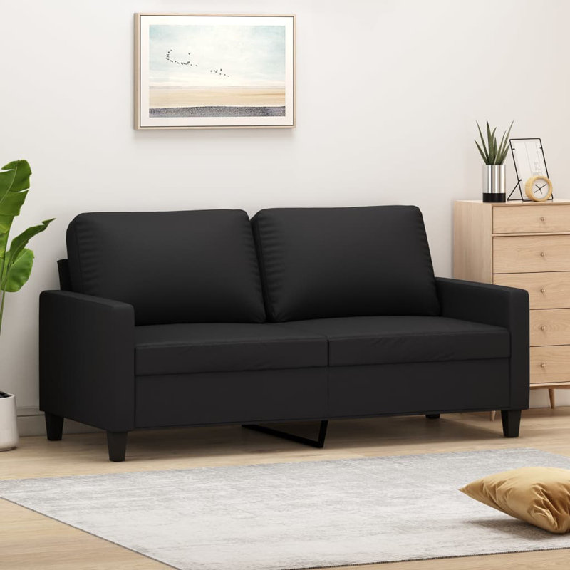 Dorretta 30,7 de large, Similicuir noir, 31.5" H x 78" W x 30.3" D
