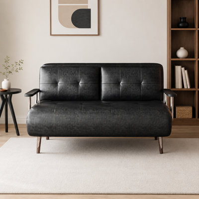 2 Seater Faux Leather Sofa Bed