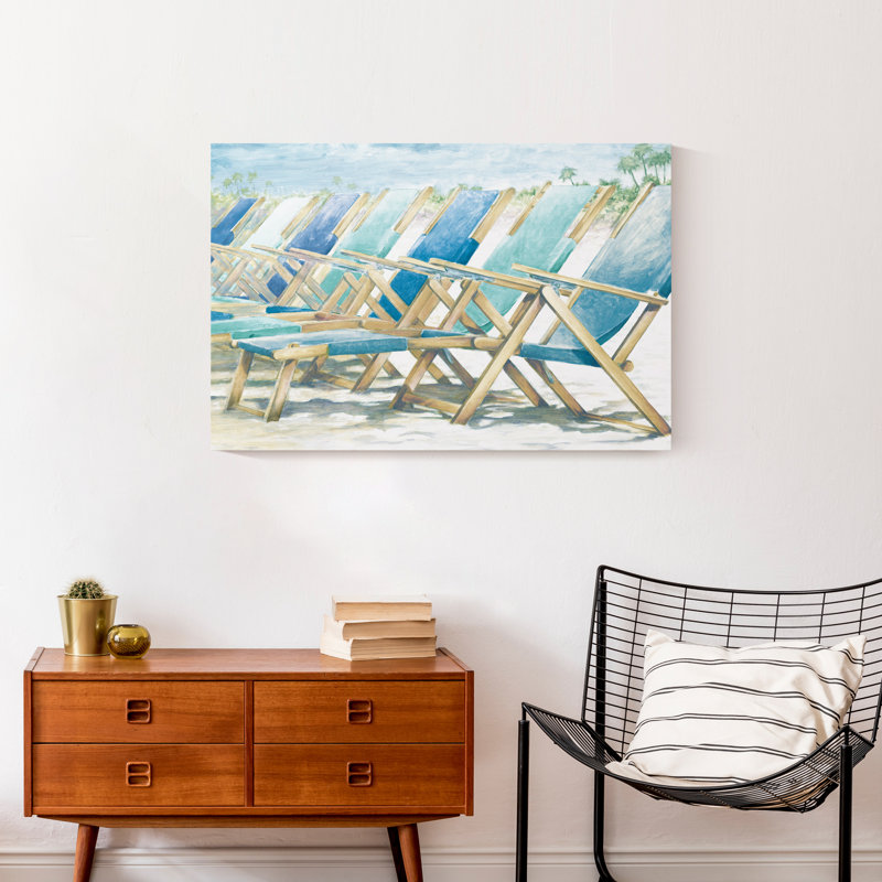 Beach Lounge Chairs - Reproduction d'art sur toile tendue