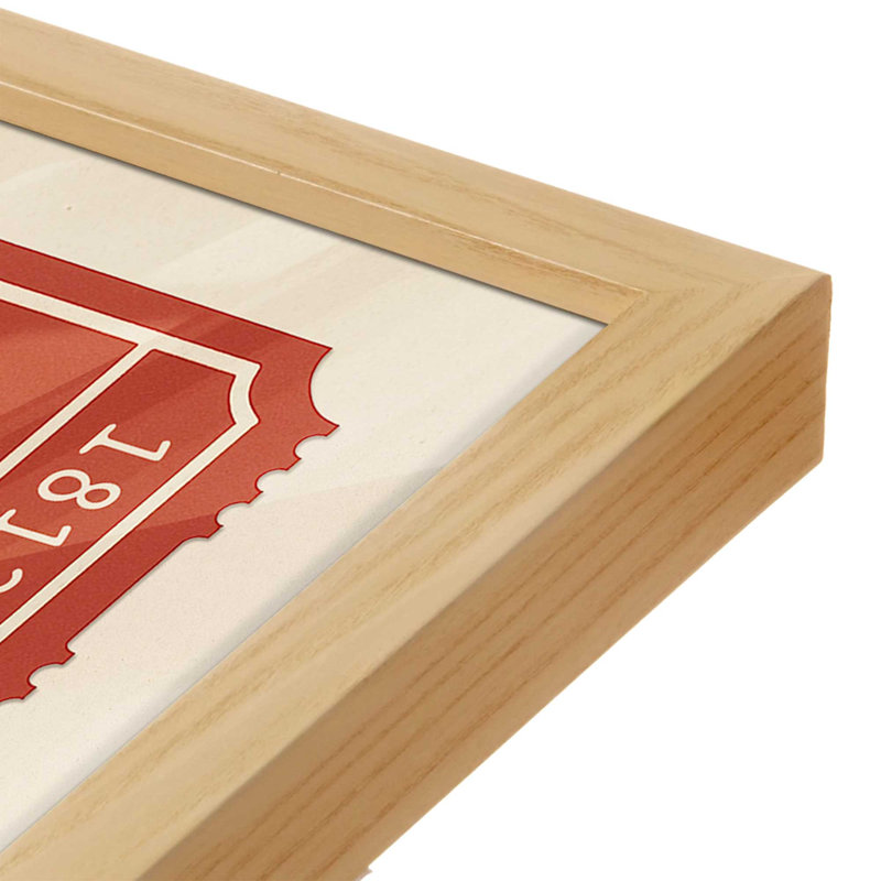 «Santa's Boarding Pass», reproduction d'art, 16 po x 20 po, Érable américain