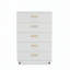 Commode de rangement blanche à 5 tiroirs avec poignées - Armoire de rangement moderne