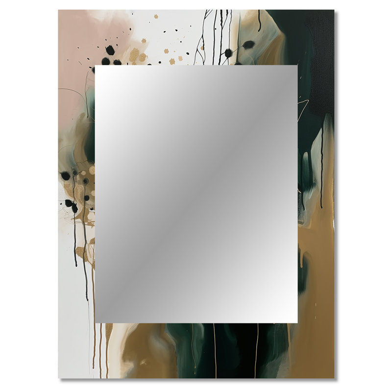 Black Abstracted Realities - Abstract Large Wall Mirror, Modern Decorative Mirror, Printed Metal Art, 40" x 30"