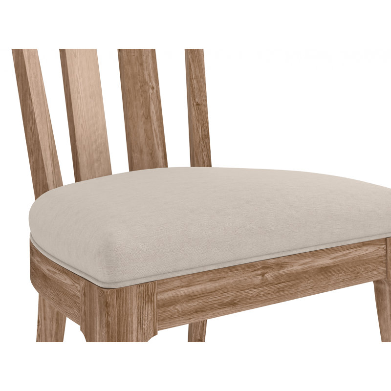 Brown Velvet Upholstered Slat Back Side Chair